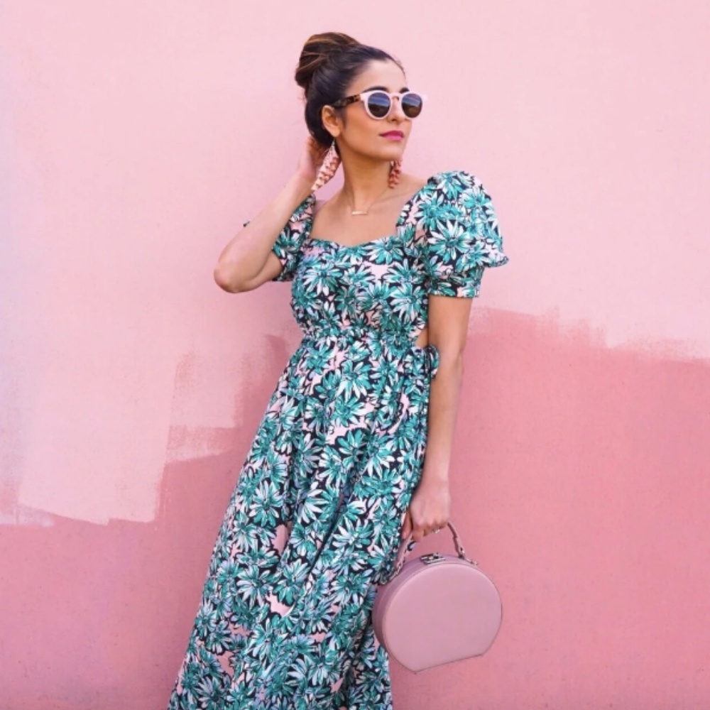 Zara Women Floral Printed Poplin Dress